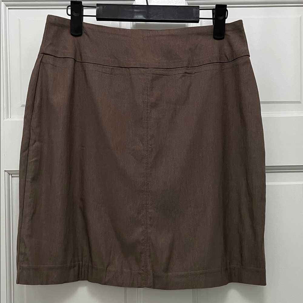 Lulu-B Chocolate Brown Performance Stretch Material Mini Skirt - Size 4